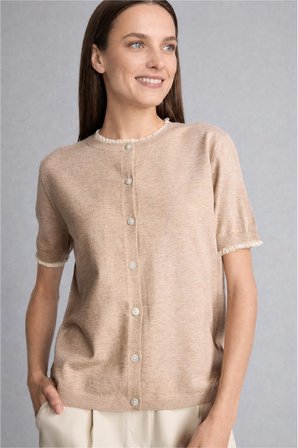 DeFacto Regular Fit Bisiklet Yaka Düğmeli Dokulu Triko Basic Hırka H1289AX26AUBG300