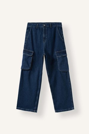 DeFacto Super Baggy Fit Kargo Cepli Jean Pantolon I5724AX26AUNM34