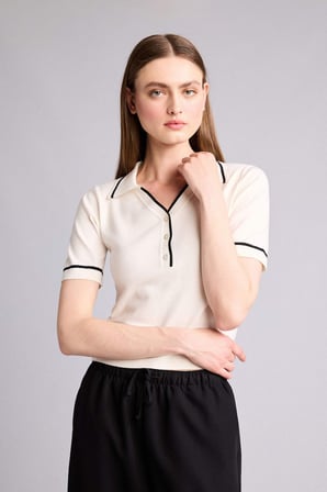 Regular Fıt Polo Yaka Kazak