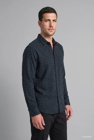 %100 Pamuk Regular Fit Polo Yaka Kareli Flanel Uzun Kollu Gömlek