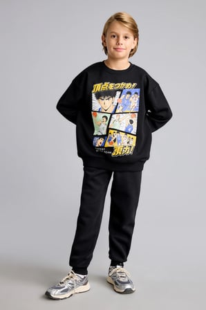 Overshırt Fıt Bisiklet Yaka İçi Yumuşak Tüylü Kalın Sweatshirt Erkek Çocuk