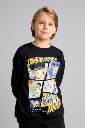 Overshırt Fıt Bisiklet Yaka İçi Yumuşak Tüylü Kalın Sweatshirt Erkek Çocuk