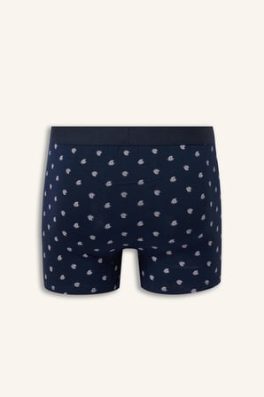Regular Fit Desenli Beli Lastikli Pamuklu 3'lü Boxer
