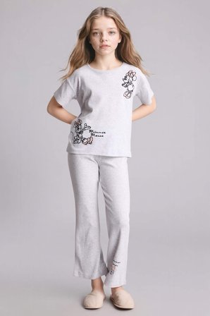 Dısney Mıckey & Mınnıe Fitilli Kaşkorse 2'li Pijama Takımı Kız Çocuk