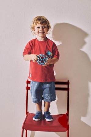 DeFacto Tropikal Desenli Jean Şort Erkek Bebek H7336A526HSNM28