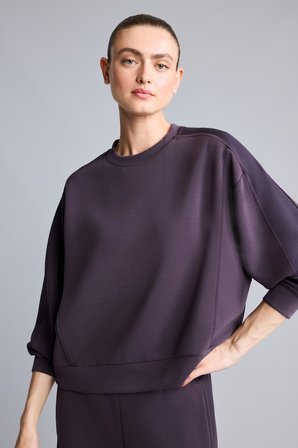 DeFacto Ultra Yumuşak Oversize Bisiklet Yaka Dikiş Detaylı Modal Sporcu Basic Sweatshirt H4536AX26AUPR467