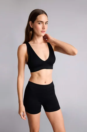 Lastikli Bel Gri Seamless Fitilli Boxer