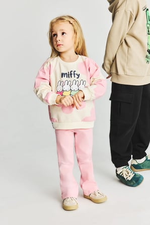 DeFacto Miffy Baskılı Sweatshirt Üst İspanyol Paça Pantolon Alt 2'li Takım Kız Bebek I2162A526AUER233