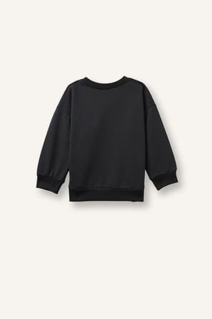Oversize Kaplan Baskılı ve Yazılı Uzun Kollu Sweatshirt Kumaşı Sweatshirt Erkek Bebek