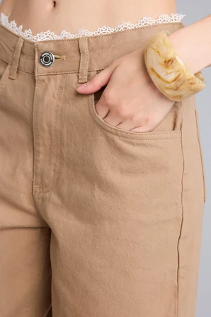 DeFacto Yüksel Bel Geniş Paça Vison Jean Pantolon H8795AX26SPBG250
