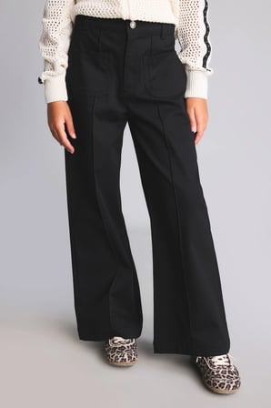 Wide Leg Önü Cepli Gabardin Pantolon Kız Çocuk