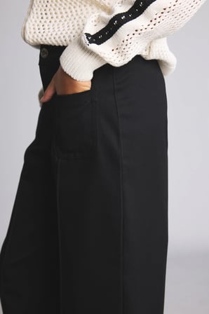 Wide Leg Önü Cepli Gabardin Pantolon Kız Çocuk