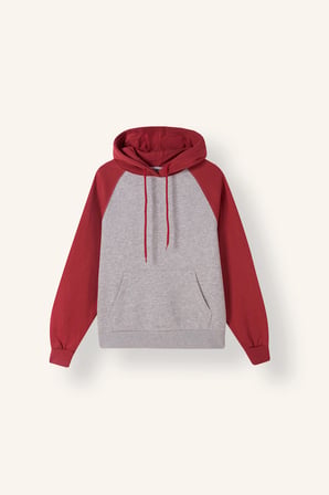 Oversize Kapüşonlu Reglan Kollu Kanguru Cepli Kalın Sweatshirt