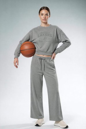 DeFacto Aırtech NBA Los Angeles Lakers Wide Leg Cepli Geniş Paça Standart Boy Eşofman Altı F8217AX26SPGR362
