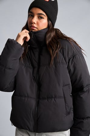 Regular Fit Dik Yaka Şişme Mont