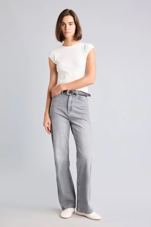 90's Wide Leg Yüksek Bel Yıkamalı Jean Pantolon