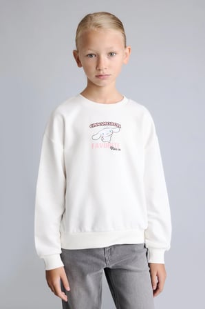 Cinnamoroll Relax Fıt Bisiklet Yaka Sweatshirt Kız Çocuk
