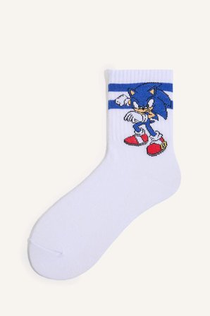 DeFacto Sonıc The Hedgehog Lisanslı 3'lü Pamuklu Uzun Çorap Erkek Çocuk I2122A8NSWT1