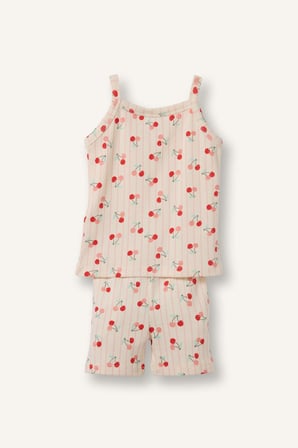 DeFacto Baskılı Fitilli 2'li Ecru Pijama Takımı Kız Bebek I0404A526HSER233