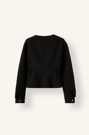 Fitted Bisiklet Yaka Fermuarlı Kısa Kaşe Kaban