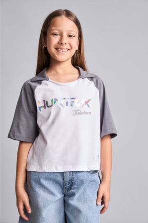DeFacto Kpop - Demon Hunters Lisanslı Polo Yaka Kısa Kollu Mor Beyaz Tişört Kız Çocuk H9626A826AUWT36