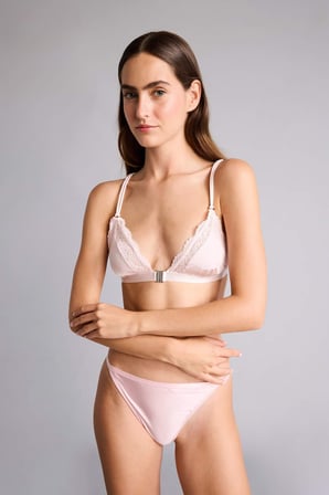 Dantel Detaylı Saten Kapsız Pedsiz Balensiz Bralet