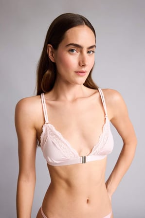 Dantel Detaylı Saten Kapsız Pedsiz Balensiz Bralet