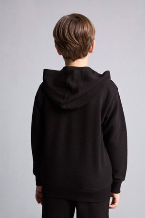 DeFacto Kapüşonlu Basic Fermuarlı Cepli Sweatshirt Hırka Erkek Çocuk H2847A826AUBK81