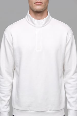 Regular Fıt Dik Yaka Yarım Fermuarlı Sweatshirt
