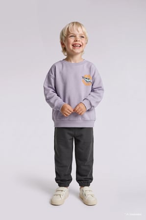 Hot Wheels Lisanslı Baskılı Sweatshirt ve Eşofman Altı 2'li Takım Erkek Bebek