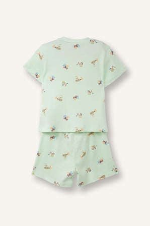 DeFacto Desenli Fitilli Kaşkorse 2'li Pijama Takımı Erkek Bebek H4030A526HSGN1094