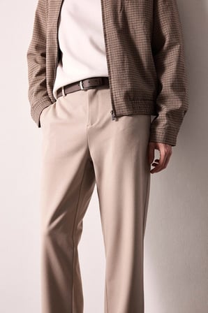 Defacto H1270AXGR302 Gri Regular Fit Beli Lastikli Düz Paça Pantolon
