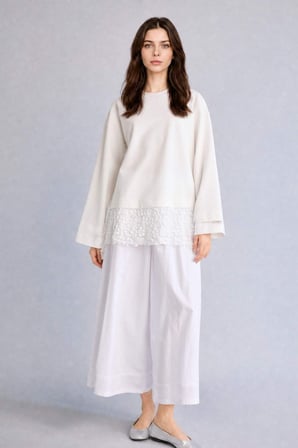 DeFacto Loose Fıt Uzun Kollu Ecru Tunik H4443AX26SPER105