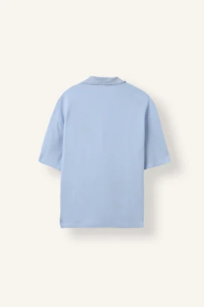 Boxy Fıt Polo Yaka Baskılı Kısa Kollu Polo Tişört