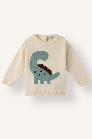 DeFacto Oversize 3D Dinozor Figürlü Triko Kazak Erkek Bebek H9288A526WNER134