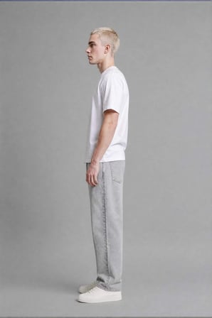 DeFacto Baggy Fıt Yüksek Bel Açık Gri Jean Pantolon I1566AX26HSNM18