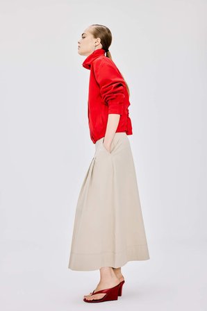 A Kesim Normal Bel Gabardin Mıdı Etek