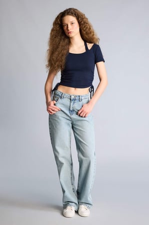 DeFacto Fıtted Halter Yaka Kısa Kollu Tişört G7955AX26HSNV147