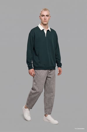Boxy Fıt Polo Yaka Sweatshirt