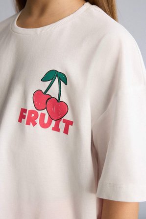 DeFacto 2'li Takım Sırt Baskılı Tişört Tayt Kız Çocuk H5746A826SMER98
