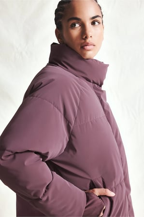 Regular Fit Dik Yaka Su Geçirmez Şişme Mont