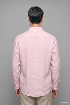 DeFacto %100 Keten Regular Fit Polo Yaka Basic Uzun Kollu Gömlek C1825AX26SMPN440
