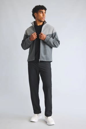 Slim Fit Dik Yaka Fermuarlı Polar Mont