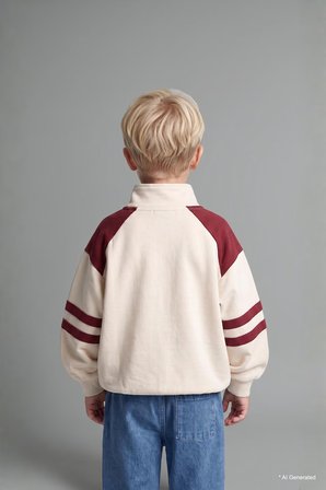 DeFacto Dik Yaka Fermuarlı Baskılı Sweatshirt Üst Jean Pantolon 2'li Takım Erkek Bebek I0614A526AUER98