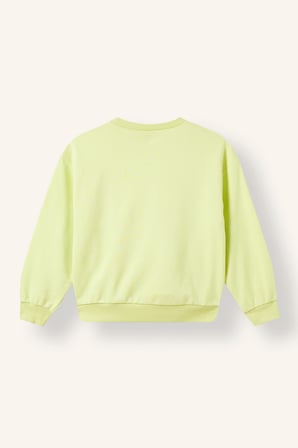Relaxed Fit Bisiklet Yaka Baskılı Sweatshirt Kız Çocuk