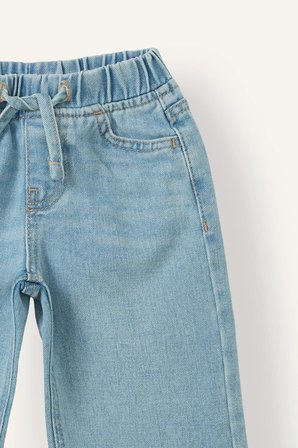 DeFacto %100 Pamuk Wide Leg Beli Lastikli Bağcıklı Jean Pantolon Kız Bebek H7103A526AUNM39
