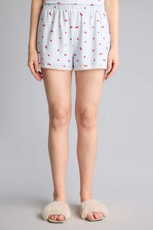 DeFacto Regular Fıt Askılı 2'li Softshell Açık Mavi Şortlu Pijama Takımı H6376AX26HSBE250