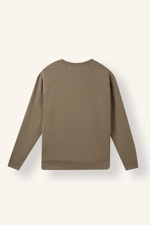Standart Fit Bisiklet Yaka Minimal Baskılı Detaylı Sweatshirt