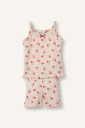 DeFacto Baskılı Fitilli 2'li Ecru Pijama Takımı Kız Bebek I0404A526HSER233