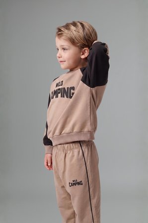 DeFacto %100 Pamuk Baskılı Sweatshirt Üst Elastik Bel Alt 2'li Takım Erkek Bebek I0274A526AUBN615